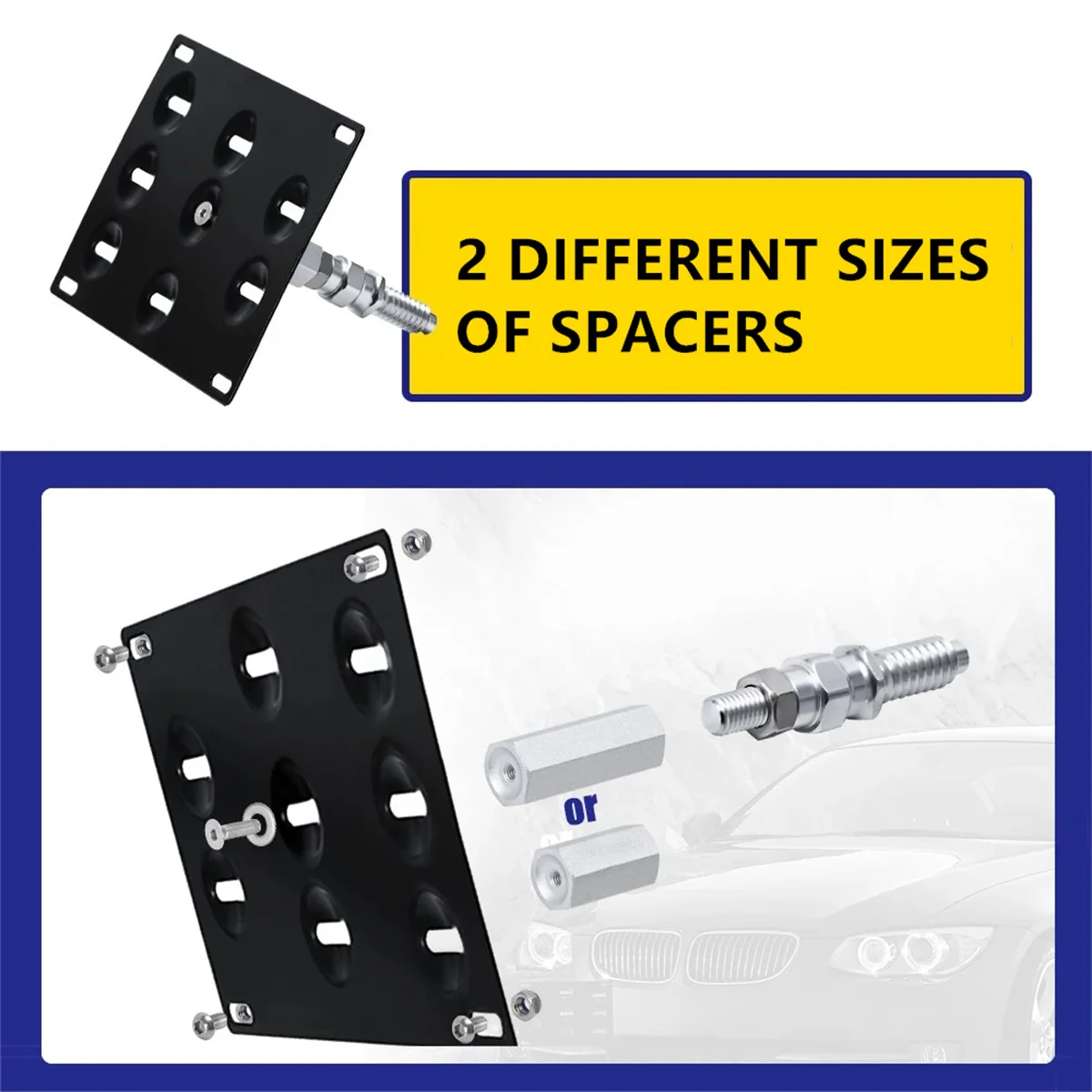No Drill Front Tow Hook License Plate Mount Bracket for Volkswagen VW Golf GTI Jetta 05-10 Jetta Sportwagon 11-14 EOS Relocator - view 4