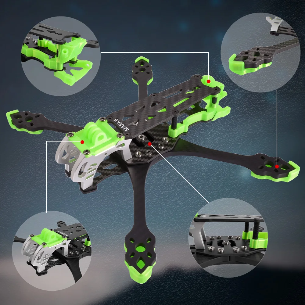 9IMOD Mark5 5Inch FPV Frame 225MM 3-6S 3K Carbon Fiber 5mm Arm with Print Fit For RF/KISS/F3/F4/F7 FC For FPV Freestyle Drones