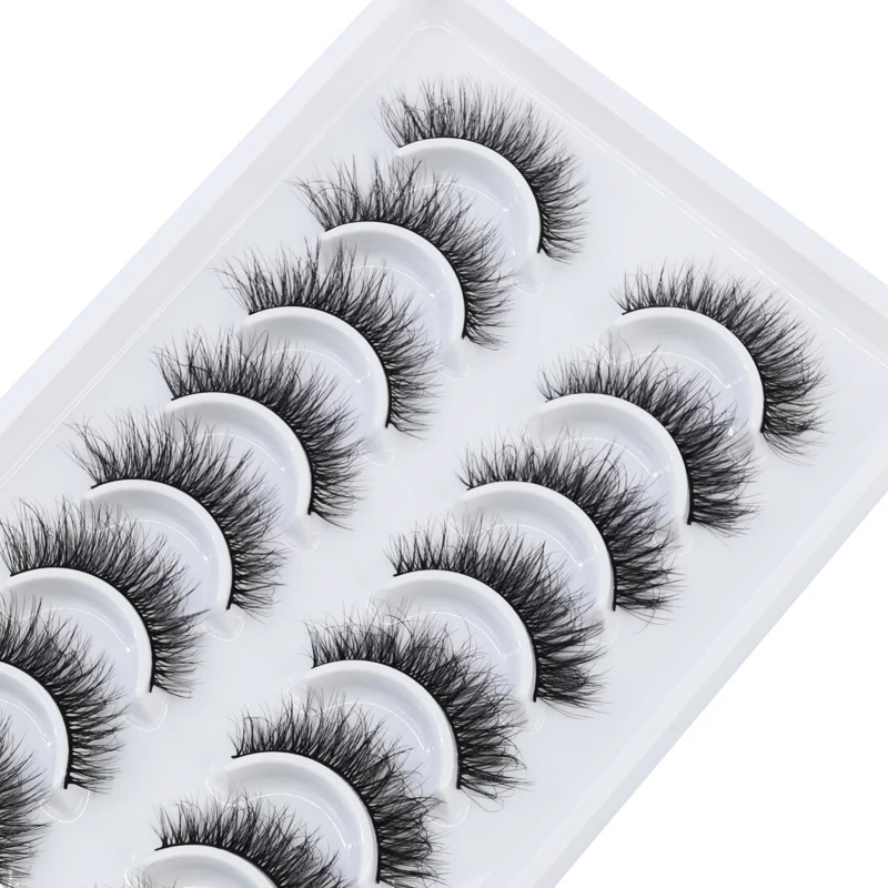HBZGTLAD 10 pares de pestañas postizas largas naturales 3D pestañas postizas cruzadas suaves y esponjosas pestañas de Manga maquillaje de extensión de pestañas naturales tenues