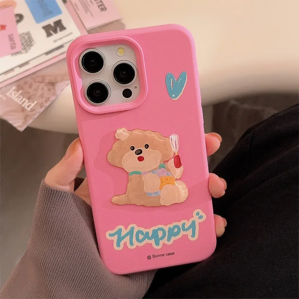 Estojo de telefone engraçado para iphone, capa macia, cachorrinho, queijo, fofo, desenhos animados, doce, à prova de choque, 13, 12 Pro Max, 16, 15, 14