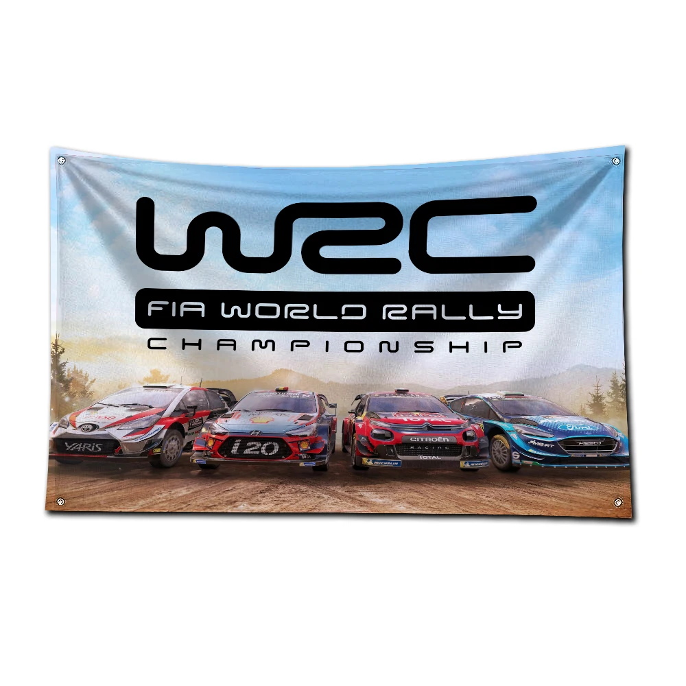 3x5 Ft World Rally Championship WRC Flag Polyester Digital Printing Banner for Garage Wall Art Out Door Decoration