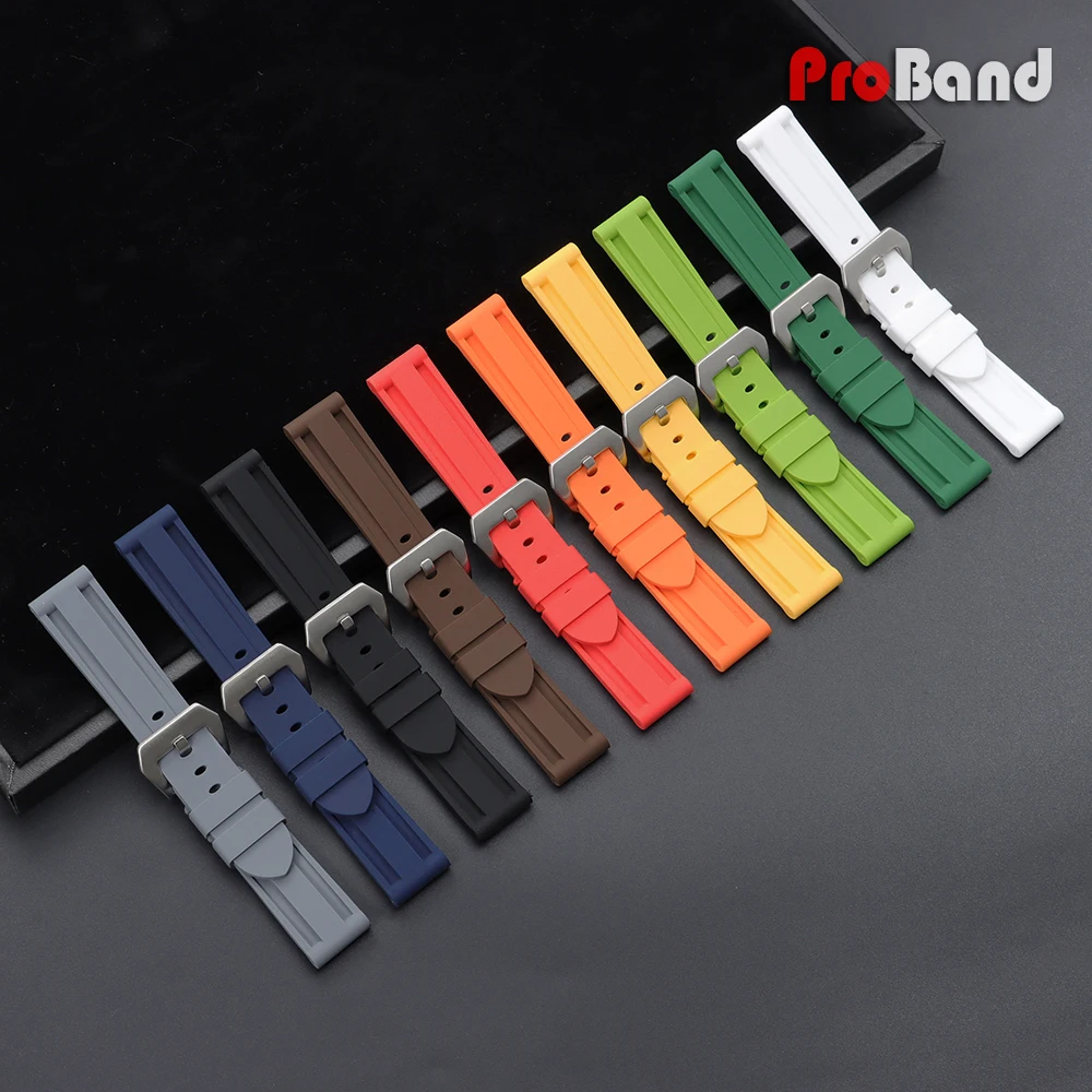 20 22 24 26mm Silicone Rubber Watch Straps for Panerai for Omega for Casio Sport Watch Band Replacement Waterproof Men Bracelets