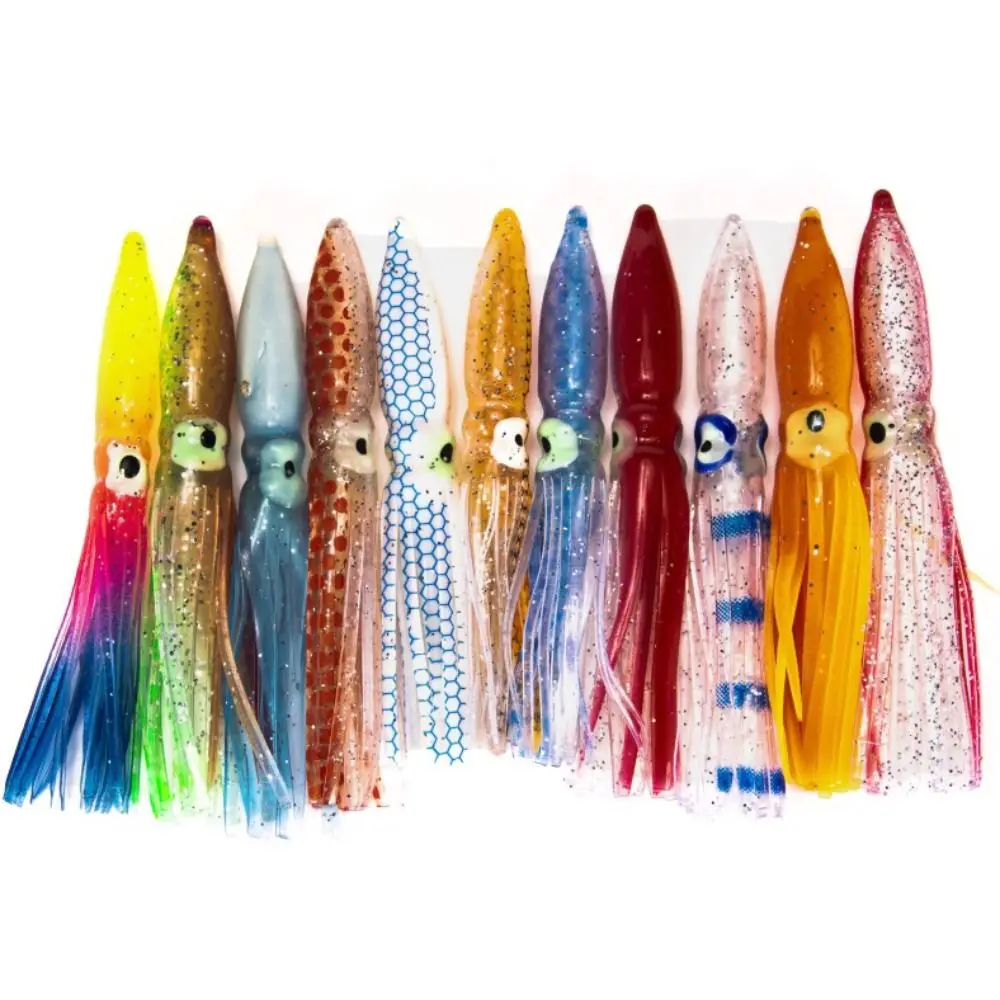 Octopus Modeling Artificial Soft Fishing Lure 8CM PVC Fishing Squid Bait Colorful Mini Octopus Skirts Lure Kingfish