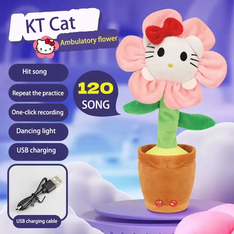 Sanrio Dancing Hello Kitty Toys Kuromi Talking Interactive Dancing Sing Toy Mimicking Recording Repeating What You Say Kid Gifts