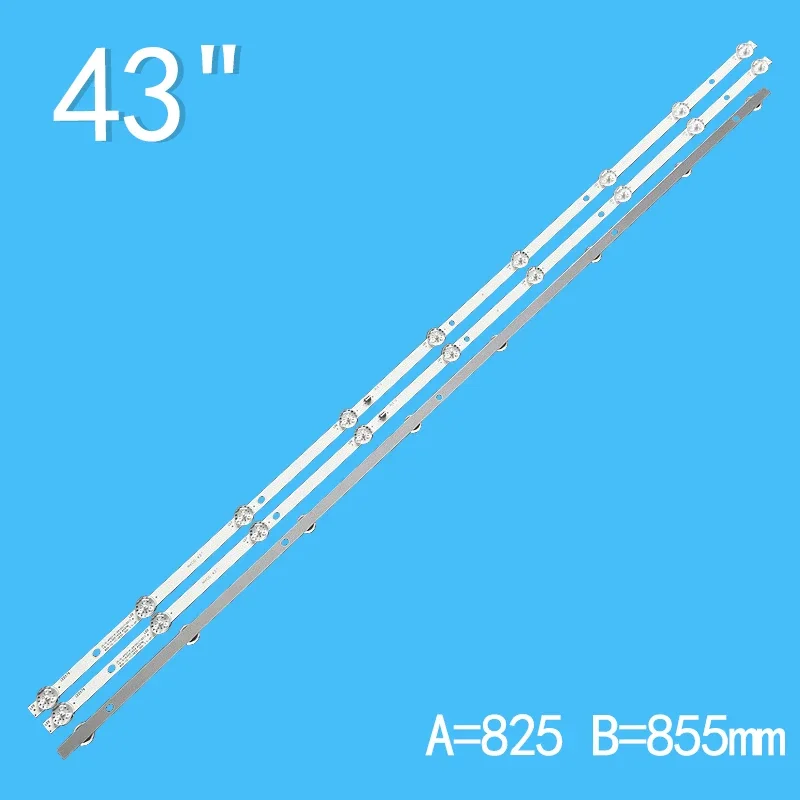 3 Stuks (2a + 1b) Een * 9led B * 8led 3V Voor 43 "Tv JS-D-AP4316-081DC JS-D-AP4316-091DC 43a16b LMDS430D16C-07