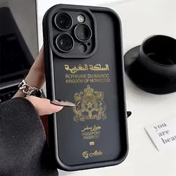 Marokko Pass Kamera Schutzhülle für iPhone 15 14 13 12 11 Pro Max Mini XR XS X 8 plus Se20 Soft TPU Rückseite Funda