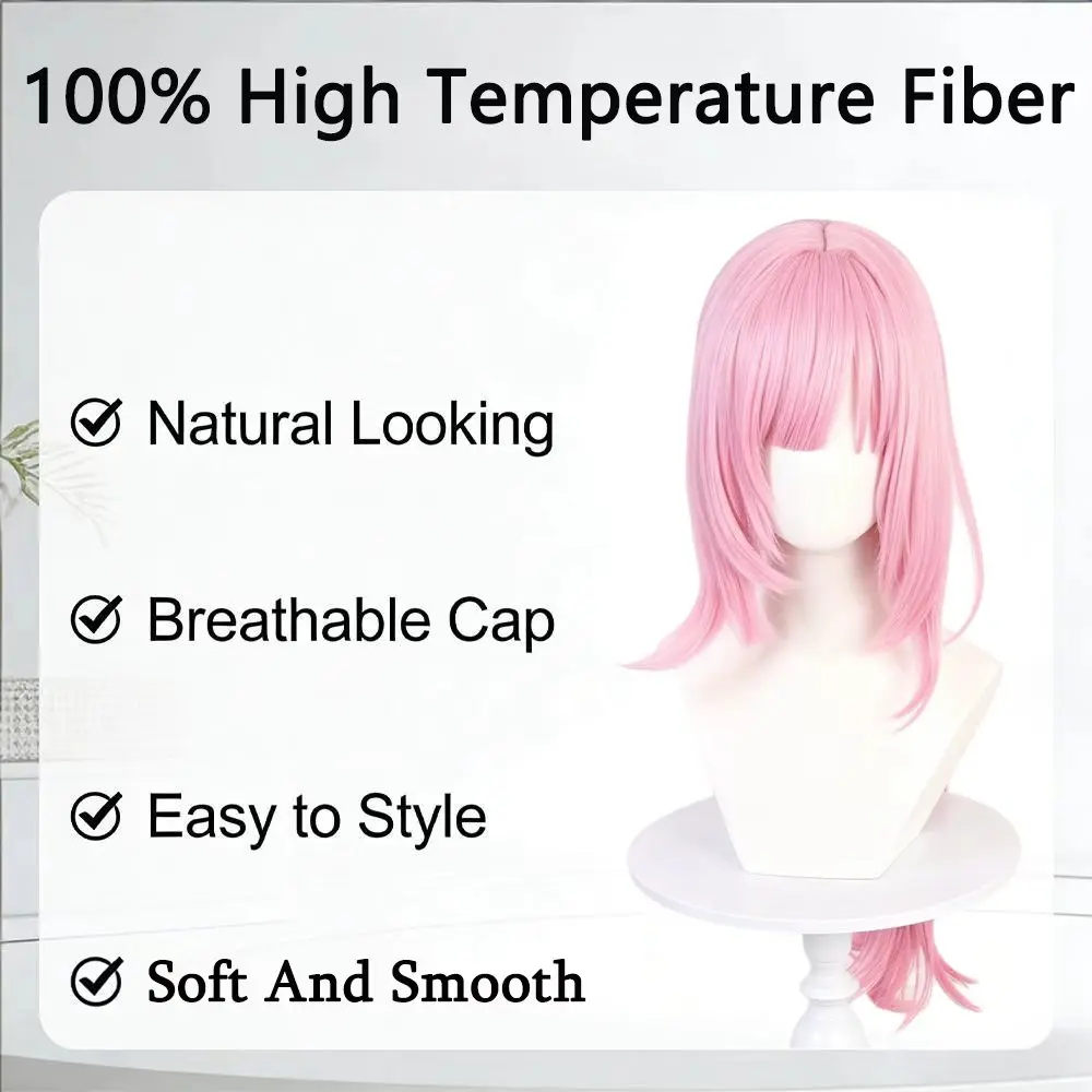 Pink Long Layered Wig, Realistic Scalp, Textured Layered Cut, Heat Resistant Hair School JK Style, Versatile for Asian Daily Use view 5