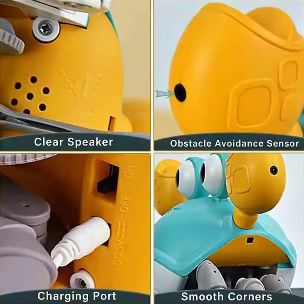 Auto Avoidance Rechargeable Crab Octopus Robot Toy - Adjustable Speed, Sensor with Lights & Sounds, Interactive Kids Gif