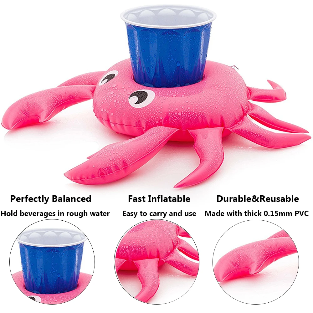 1Pcs Kids Toys Party Decoration Bar Coasters Swimming Pool Float Drink Floats Inflatable Drink Holders Inflatable Cup Coasters