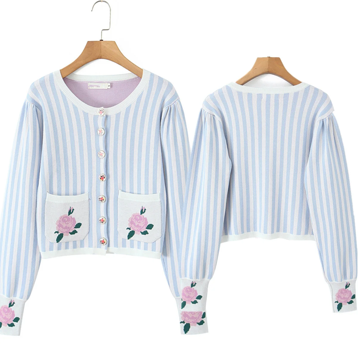 

Maxdutti модная женская синяя полосатая винтажная розовая жаккардовая вязаная куртка кардиган пальто женская женская куртка женская одежда топы