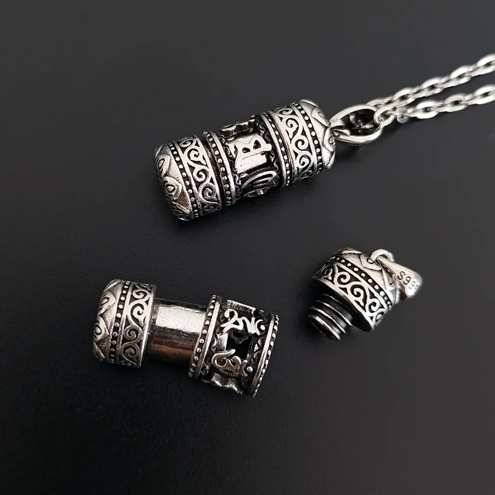 Openable Pendant Urn Necklaces for Ashes Vintage Style Mini Jar Charms Keepsake Jewelry Accessories