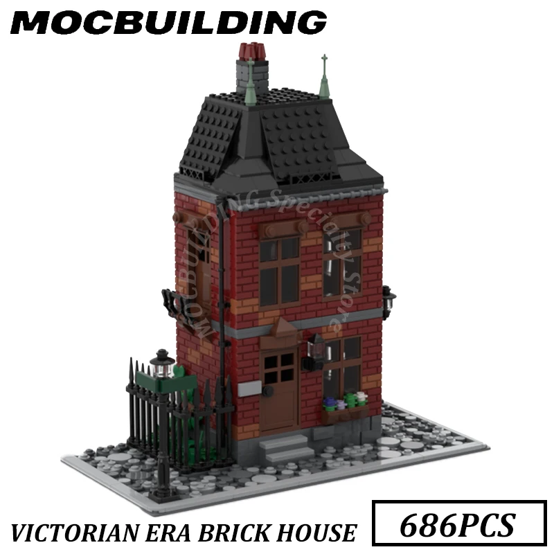 Victorian Brick House Model City Buildings MOC Building Blocks Bricks Display Construction Toys Birthday Gifts Present