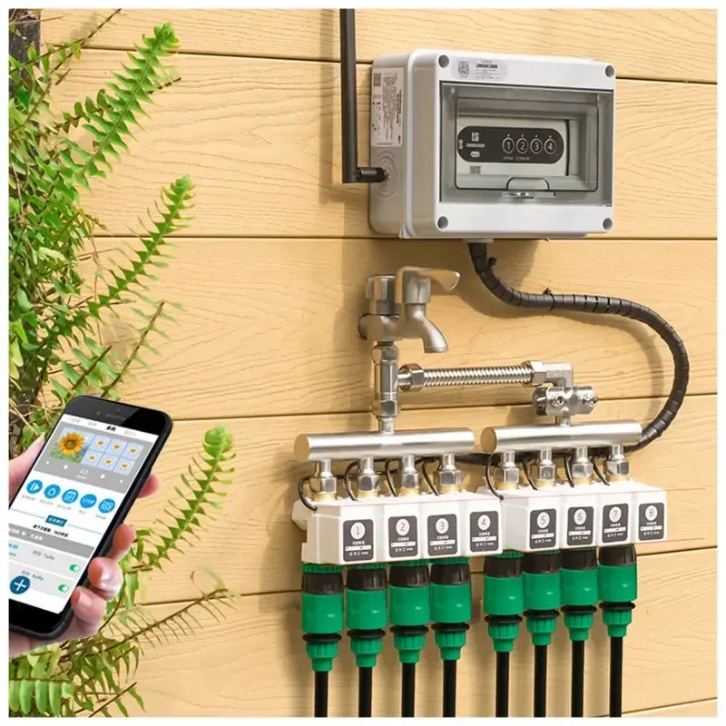 Plant Smart Automatic Tower Garden Irrigation Water Timers Wifi Sprinkler 8 Valve For Garden Hose Farm