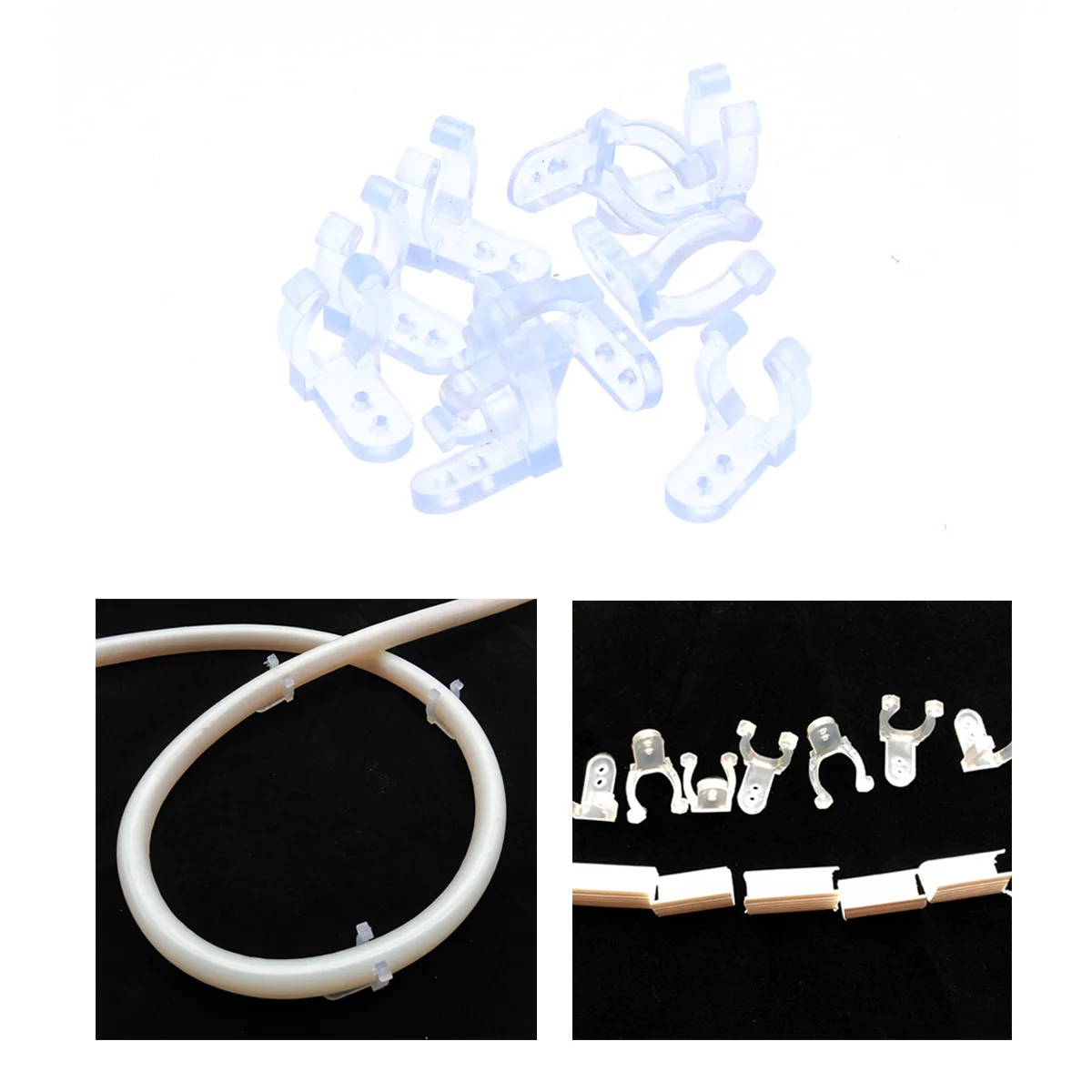 

40pcs Clear Pvc Led Holder Durable Mounting Clips For Round Lights Outdoor Wedding Party Patio Decor Rope Light Clips Mounting