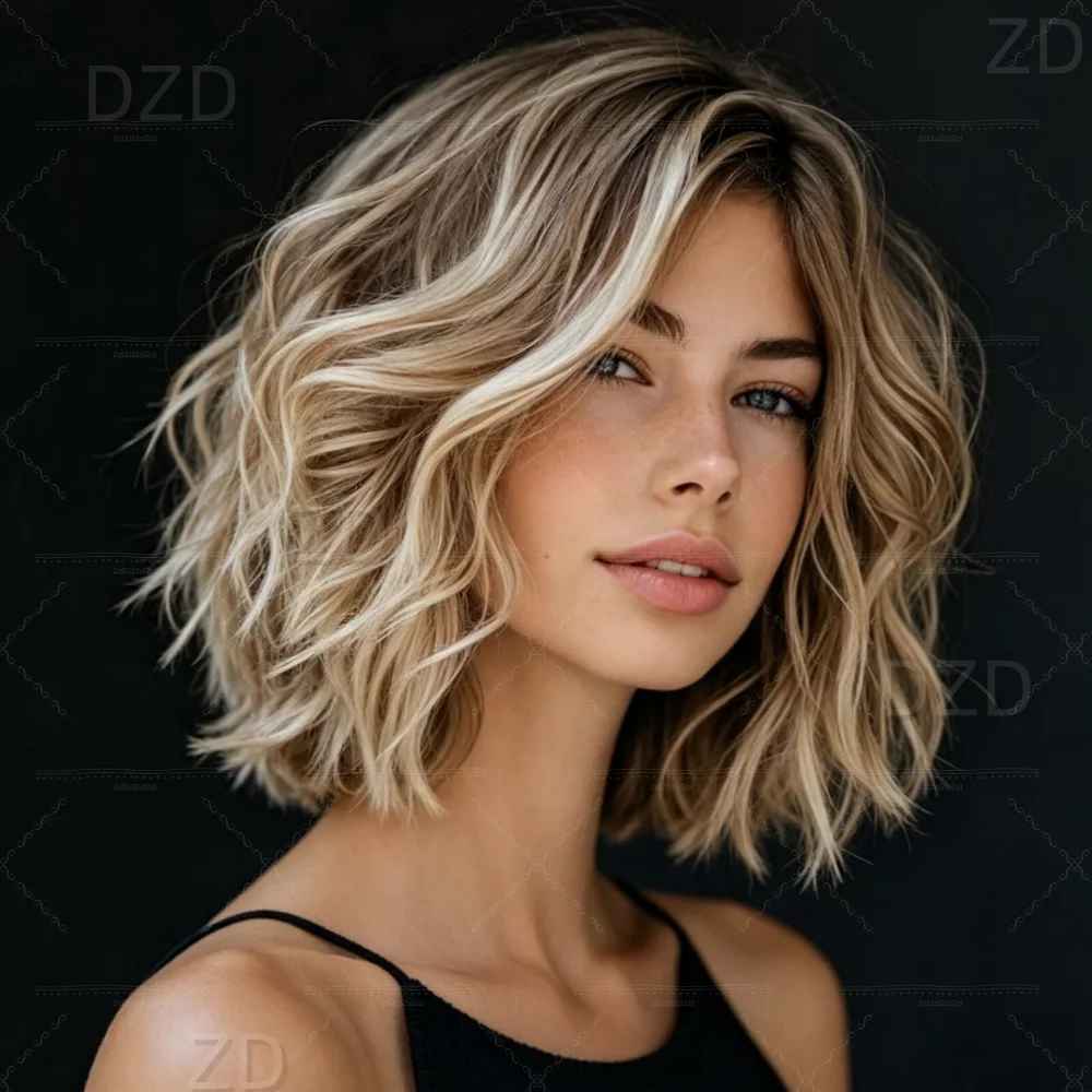 Soft 100% Human Hair Wig Ombre Blond Wave 150 Density 13x4 Lace Front with Baby Hair Pre-Plucked | Easy Care for Natural Look