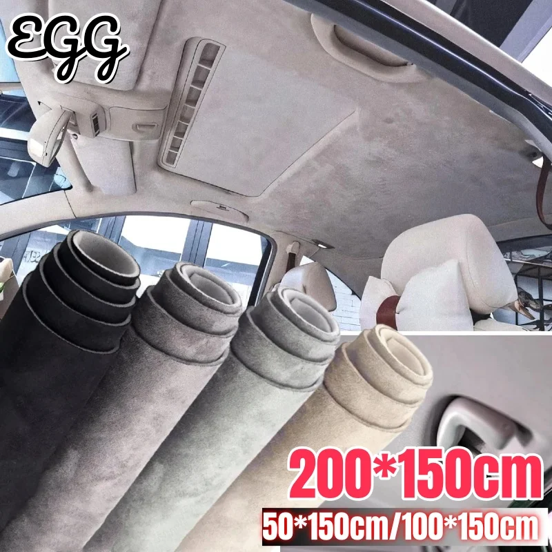 

Suede Auto Headliner Fabric with Foam Backing Black Car Interior Replacement Material for Car Truck SUV RV Roof Home Repair DIY