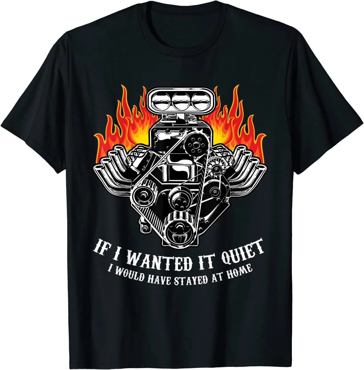 Funny Drag Racing Men Cotton Classic T-shirt Biker Motorbike Fashion Motorcycle Car Engine Big Size Tee New Arrival Top S-4XL