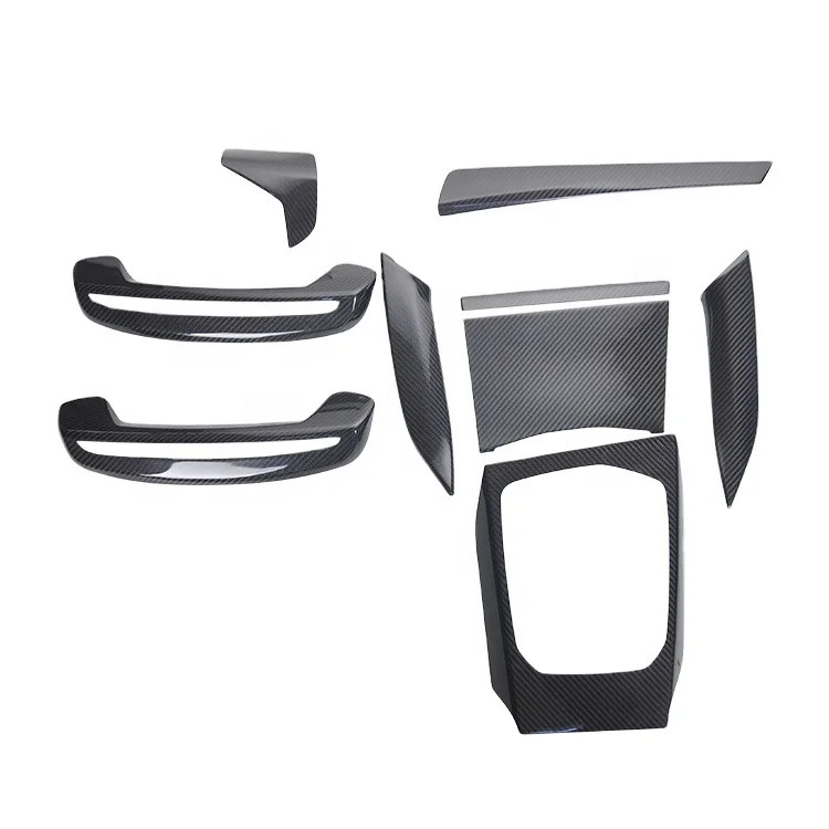 RHD Interior Trims Real Dry Carbon Fiber Dashboard Console Cover For BMW New 3 Series 2020 G20 Car Parts 9pcs/set