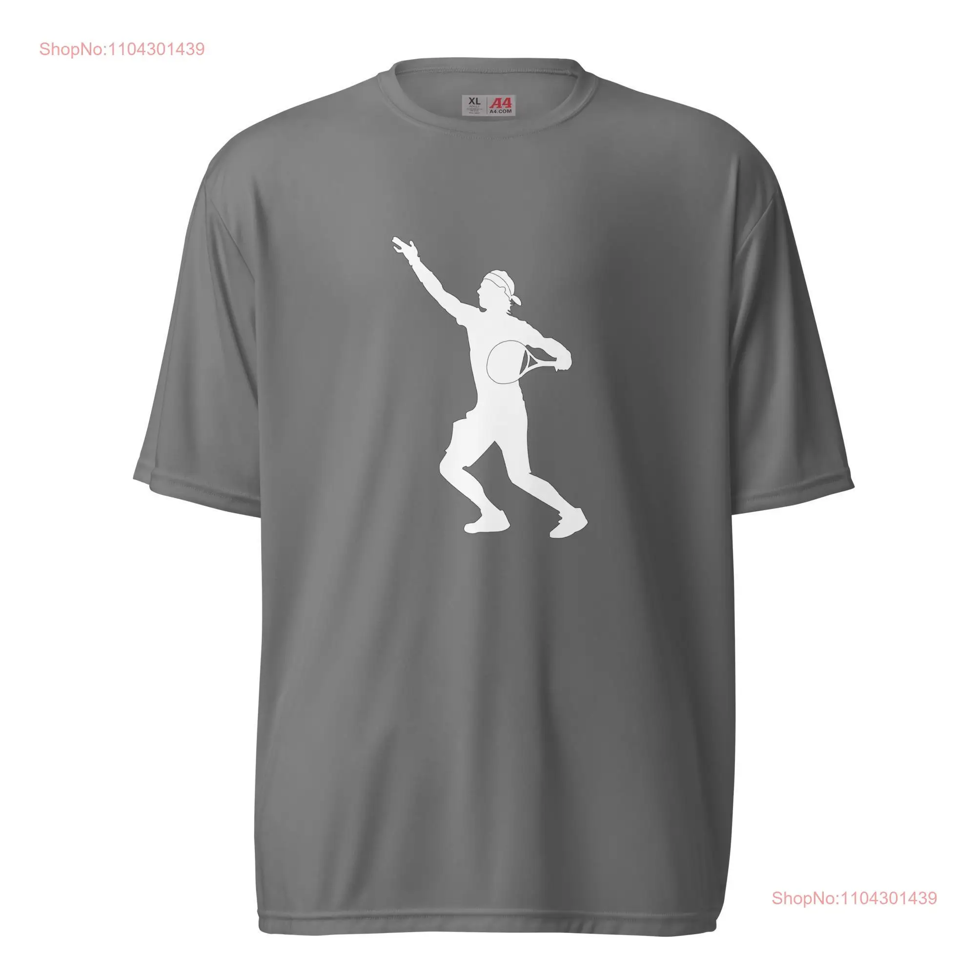 Rafa Nadal Tennis White Silhouette Performance Crew Neck T shirt long or short sleeves