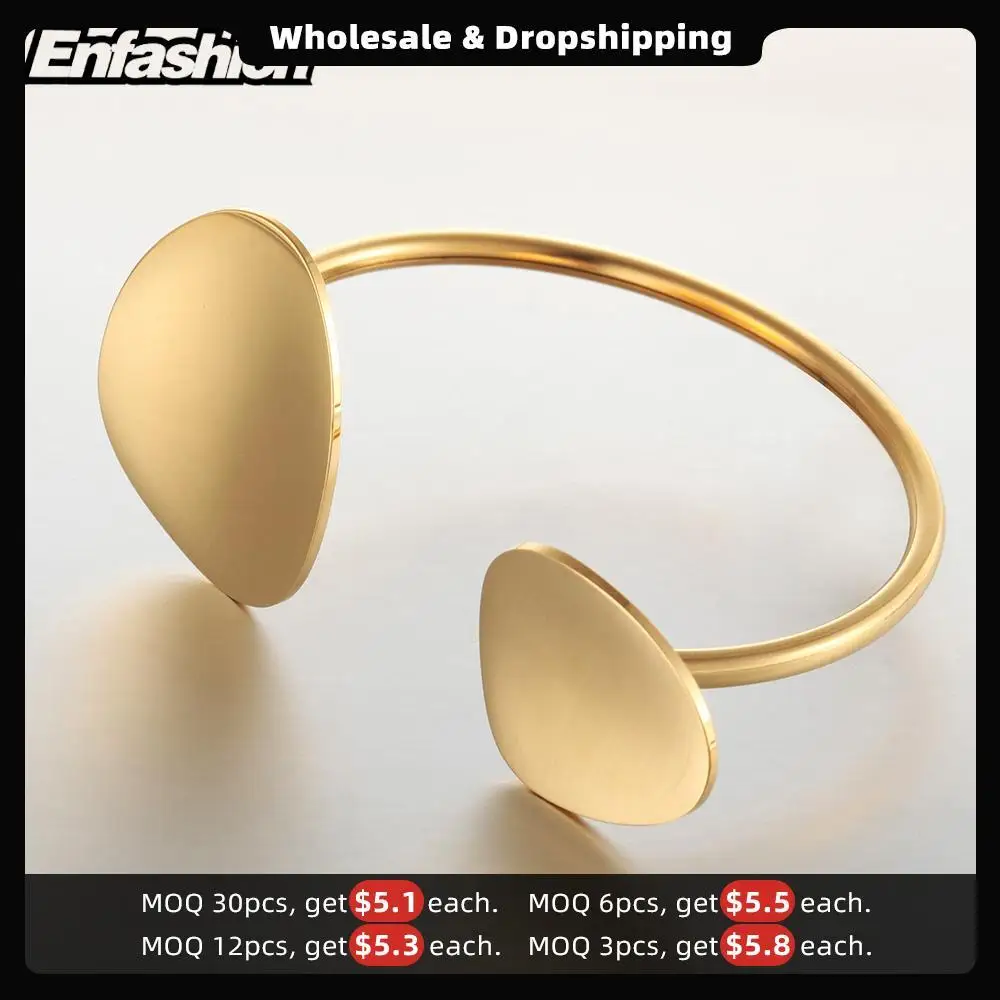 Enfashion Flower Petals Cuff Bracelet Manchette Gold color Stainless Steel Bangle Bracelet For Women Bracelets Bangles Pulseiras