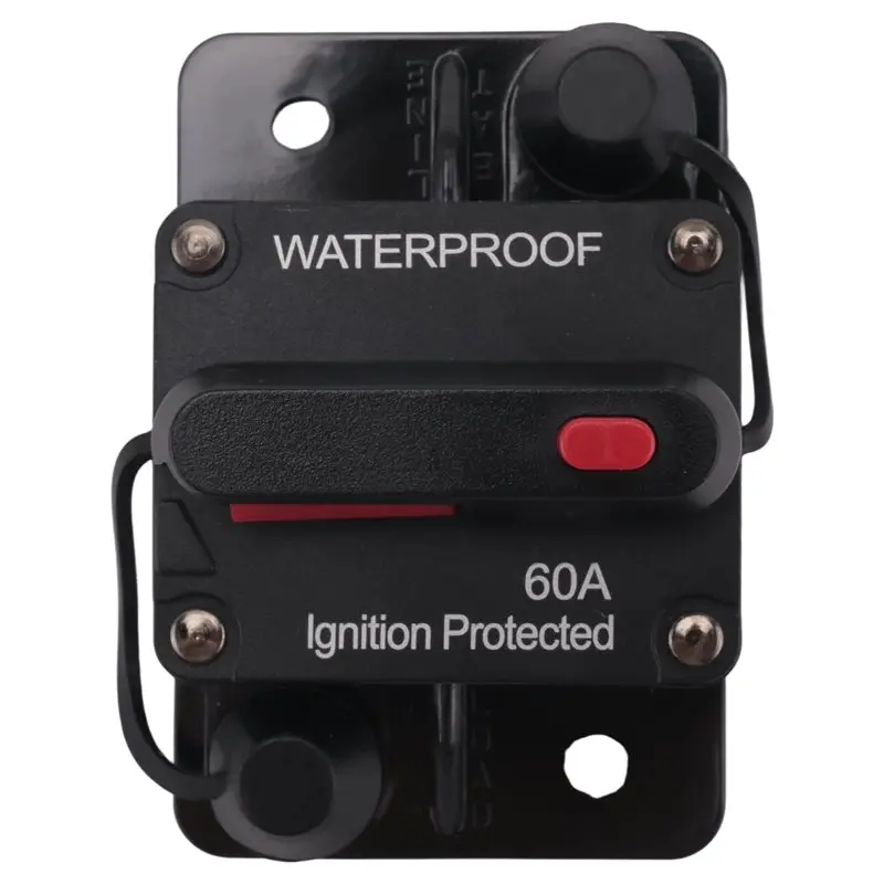 AT63-Waterproof Circuit Breaker,With Manual Reset,12V-48V DC,For Car Marine Trolling Motors Boat Power Protect