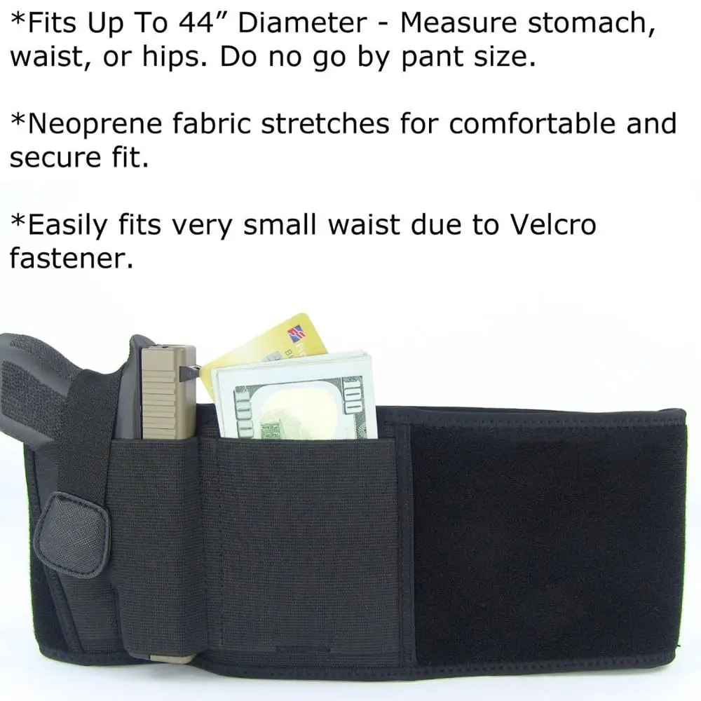 Tactical Belly Gun Holster Belt Concealed Carry Waist Band Pistol Holder Magazine Bag Invisible Waistband Holster