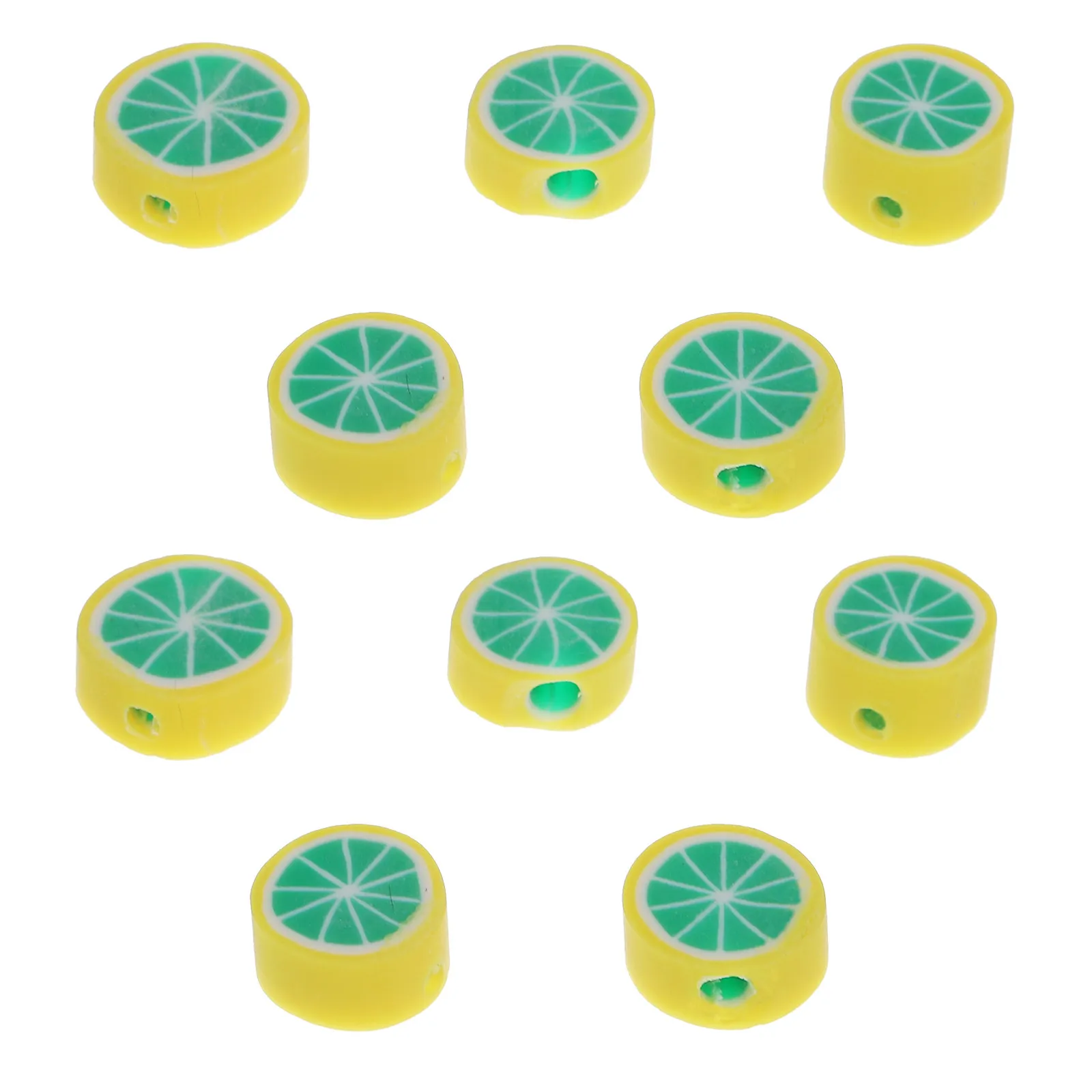 

200 шт. зеленых лимонных бусин из полимерной глины для изготовления украшений своими руками: браслетов, ожерелий, декоративных изделий в форме фруктов