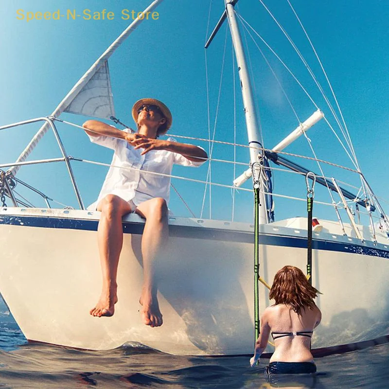 

Portable Three-Step Folding Rope Ladder For Inflatable Boats – Marine-Grade Nylon Boarding Ladder With Auxiliary Functionality