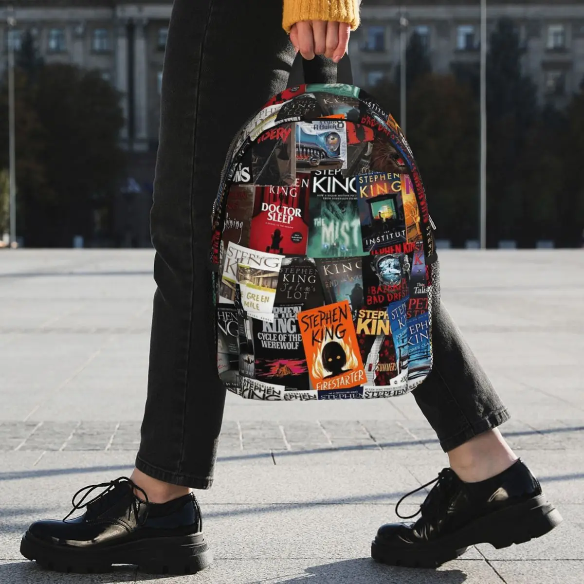 Stephen King Book Covers, Horror Bookworm Backpack Student BookBag Men Women School Bag Computer Shoulder Bags