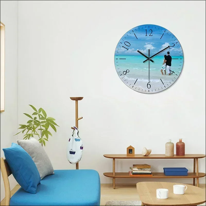 Personalized Wall Clock Quiet Quartz Home Clock Custom Photos Wedding Corporate LOGO Baby Art Photos Family Portraits FASHION