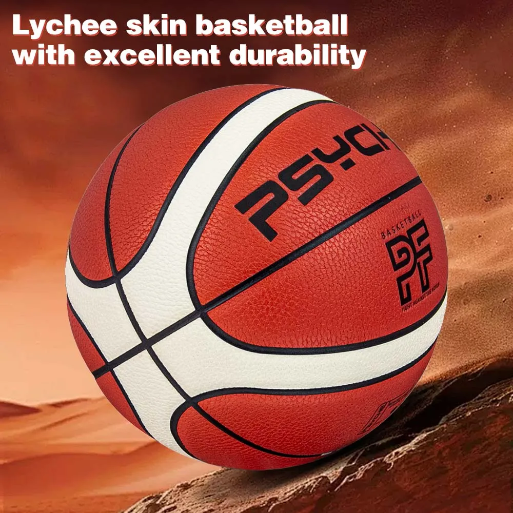 الحجم 7 كرة سلة من جلد البولي يوريثان مقاومة للاهتراء، تدريب عالي المرونة مع مضخة لعبة كرة السلة في الهواء الطلق كرة الشارع #1