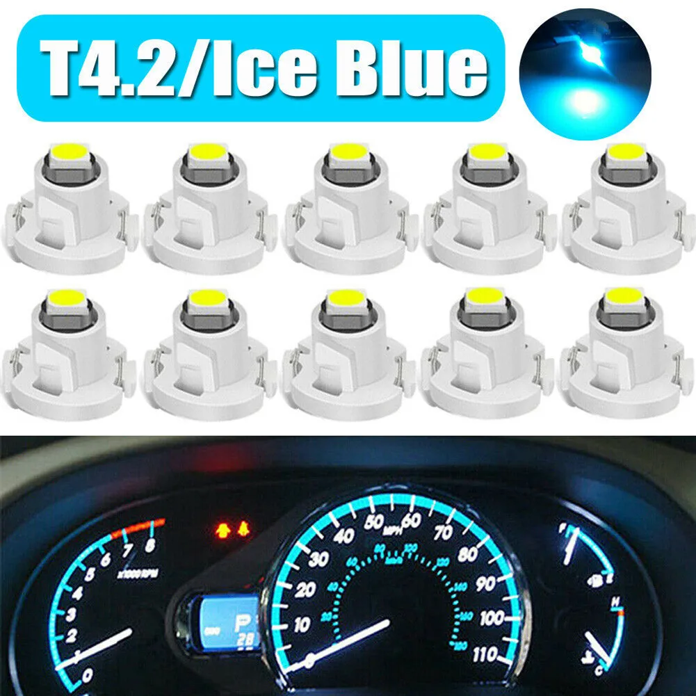 

Bulbs Upgrade Your Car\\'s A/C and Instrument Cluster Lighting with 10 High Quality Ice Blue T42 Wedge LED Bulbs