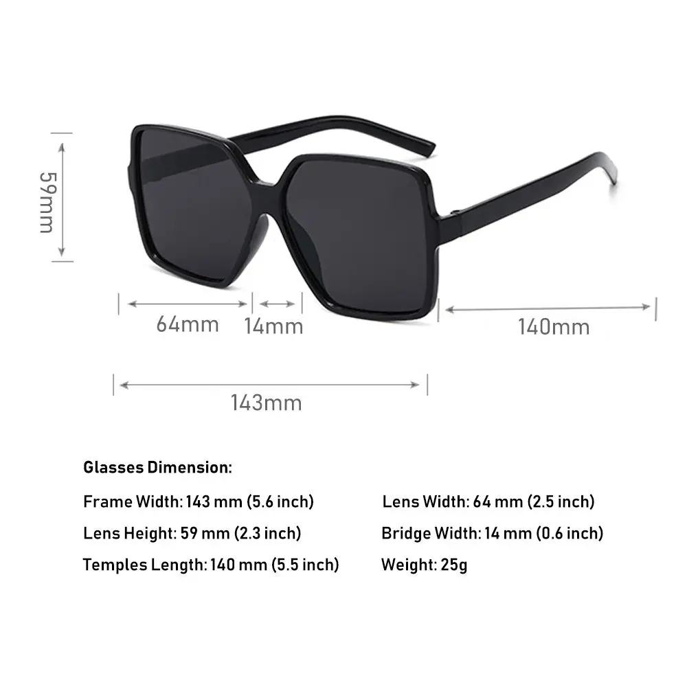 Oversized Square Sunglasses for Women and Men UV Protection Eyeglasses Retro Big Frame Sun Glasses Fashion Shades image 4