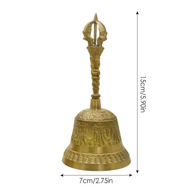 Hand Held Bell Ergonomic Handle Outdoor Witches Bells For Door Protection Brass Bell Witches Bells For Door For Protection