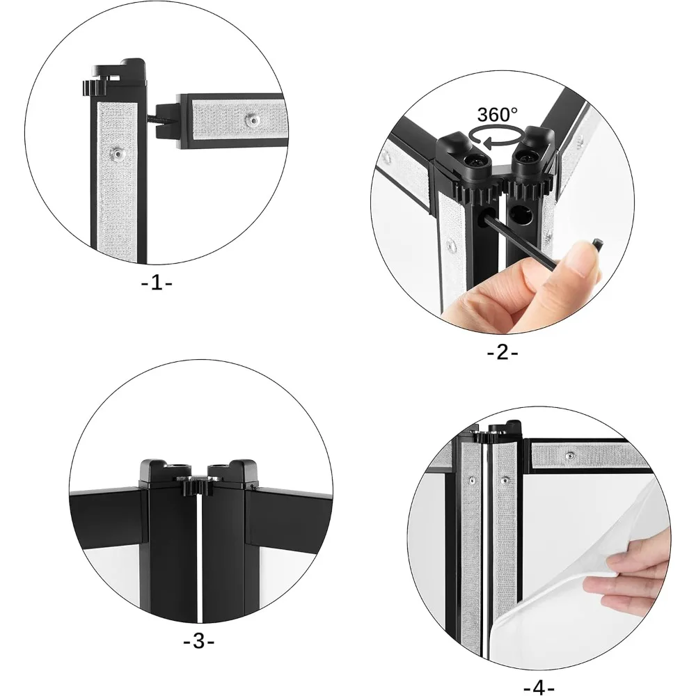 لوحات كشك الحدث المحمولة ذات الواجهة القابلة للطي مع إطار معدني أسود قابل للفصل وحقيبة حمل