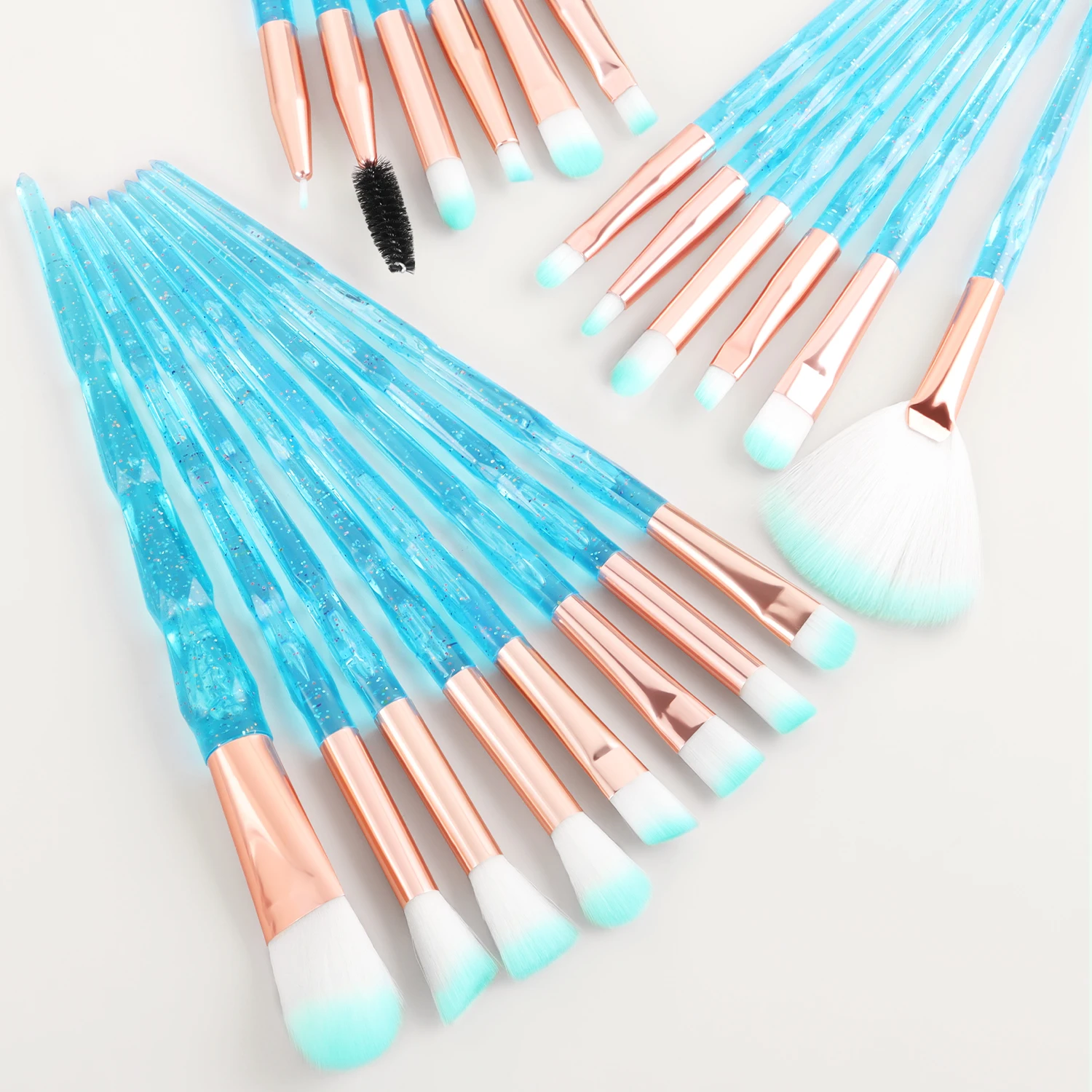 20PCS Transparent süßigkeiten farbe Multi Foundation spezialität Make-Up Pinsel Set Lidschatten Frauen Kosmetische lose Pulver Erröten Blendin