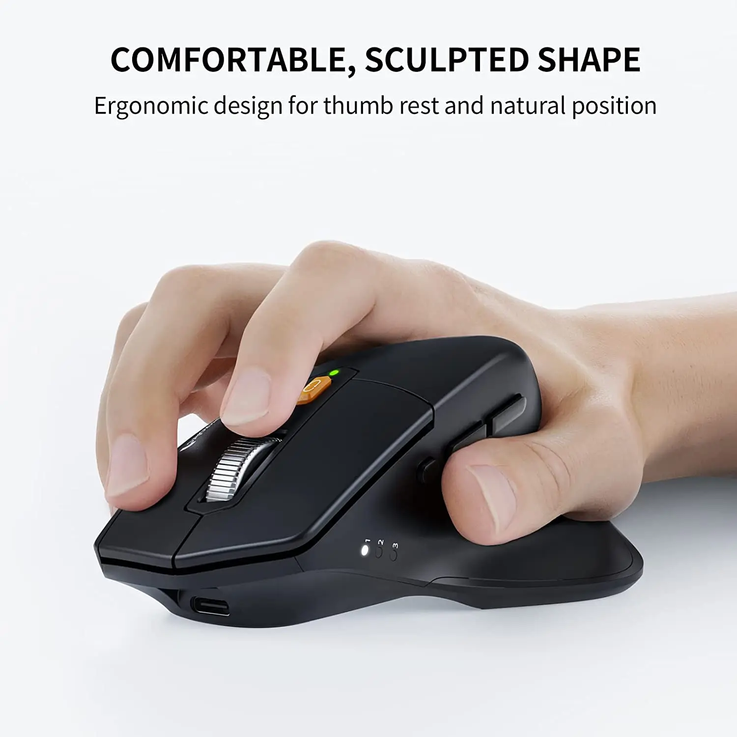 Protoarc EKM01 Combo Mouse ergonomico con tastiera Wireless divisa con poggiapolsi tastiera Mouse ricaricabile per Windows Mac Android