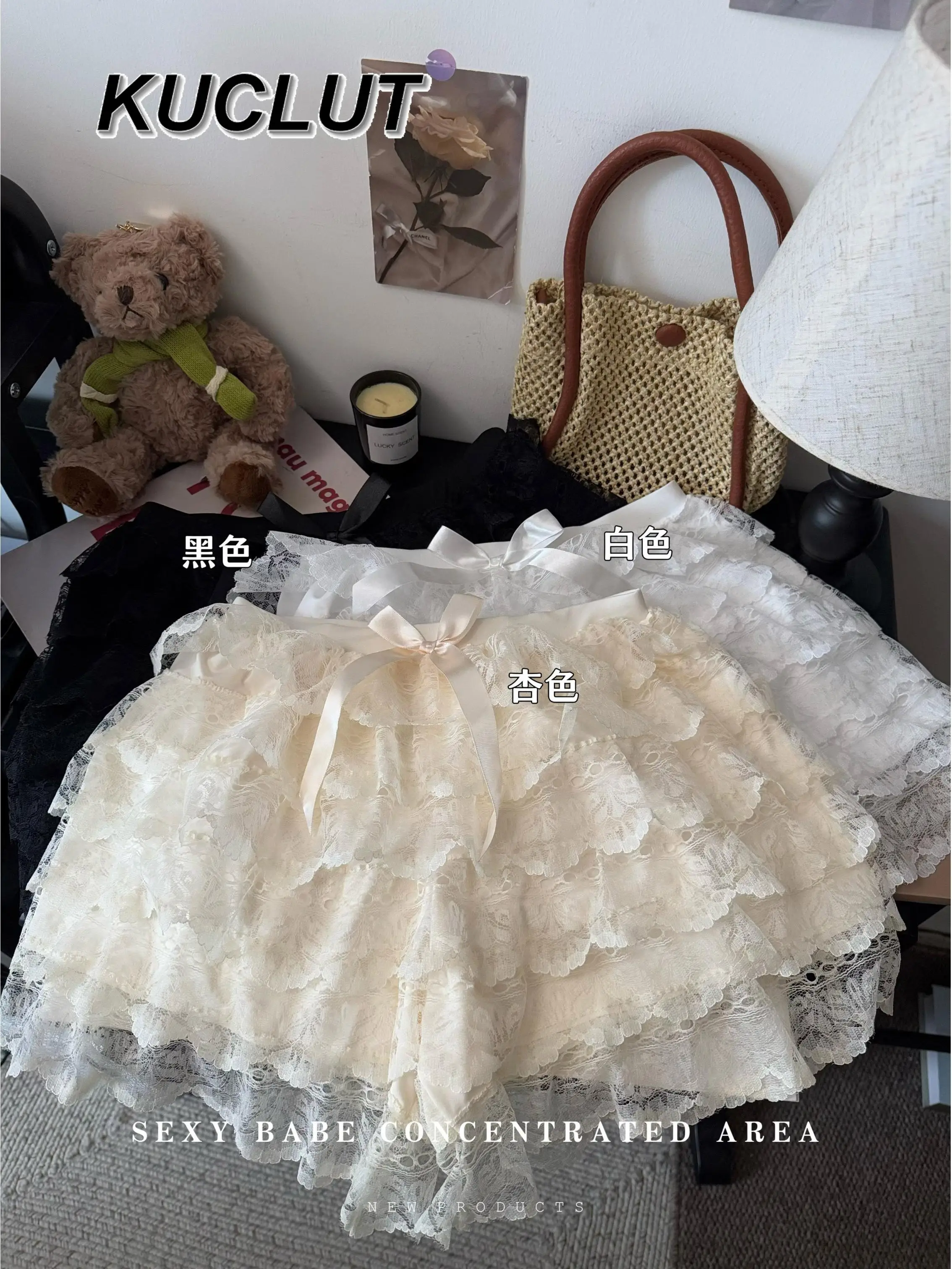 

Women's Lace Layers Casual Shorts Lolita Style Color Color Fashion 2025 New Anti-light Safety Pants Spring and Summer