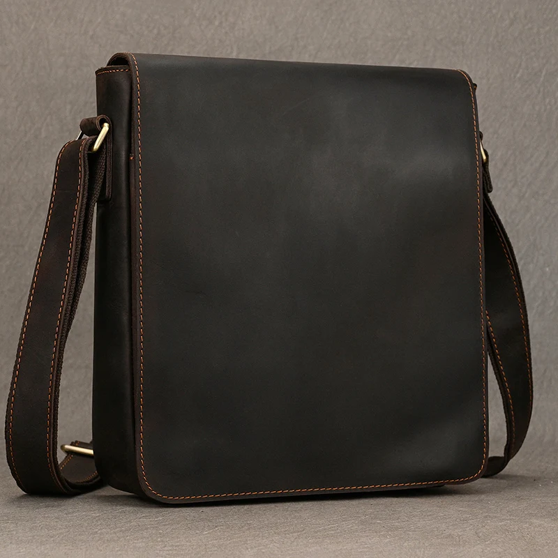 Alta qualidade bolsa de ombro de couro masculino couro genuíno crossbody sacos para masculino mensageiro sacos vintage estilingue homem sacos 2024