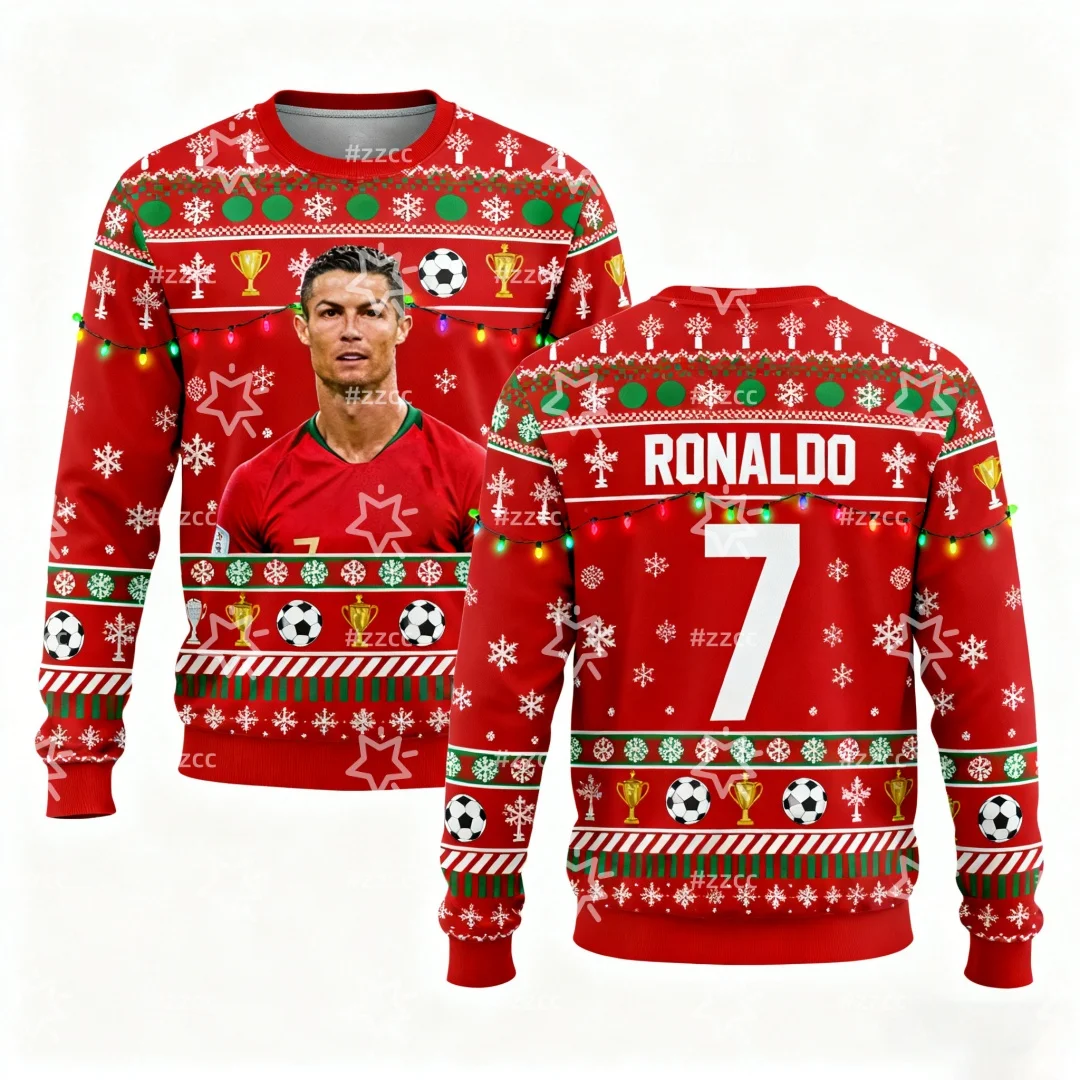 

25-26 Роналду Тренировочный костюм для соревнований Футбольный трикотаж Осенние толстовки Y2K Детские толстовки Мужские и женские толстовки