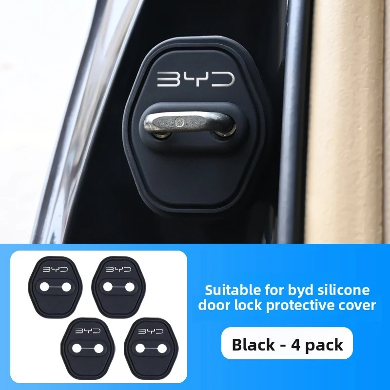 BYD Series Car Door Silicone Protective Cover Door Lock Silent Anti-collision Shock-absorbing Buffer for BYD Atto 3 Seal Dolphin
