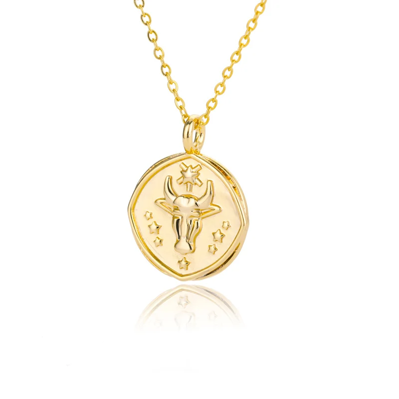 Zodiac Medaillon Ketting Voor Vrouwen Vergulde 12 Sterrenbeelden Schorpioen Leo Picses Verjaardagscadeau Voor Haar Astrologie Geschenken