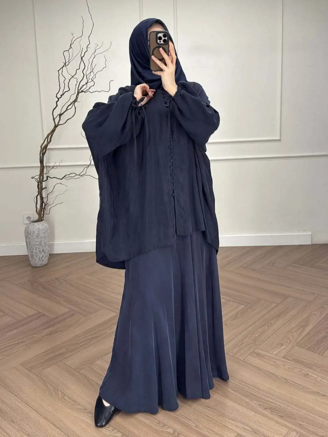 Women Skirt 2 Piece Set Eid Muslim Shirt Long Skirts Suit Lace Up Ramadan Morocco Top Outfits Dubai Single Breasted Ensemble