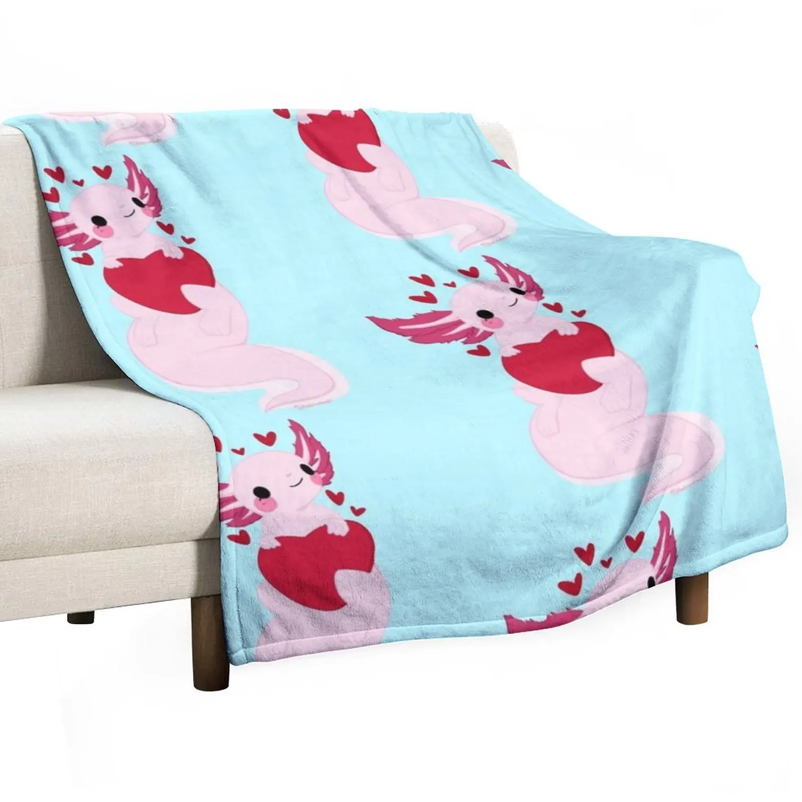 

Axolotl heart Throw Blanket Bed Fashionable sofa bed Fashion Sofas Blankets