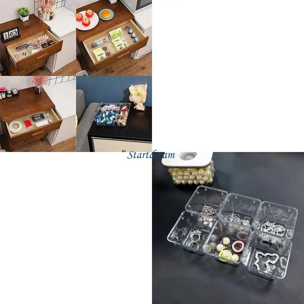 

16pcs Clear Pet Brant Set Dest Dester Deviders Drivelers Dresser Bin K92C