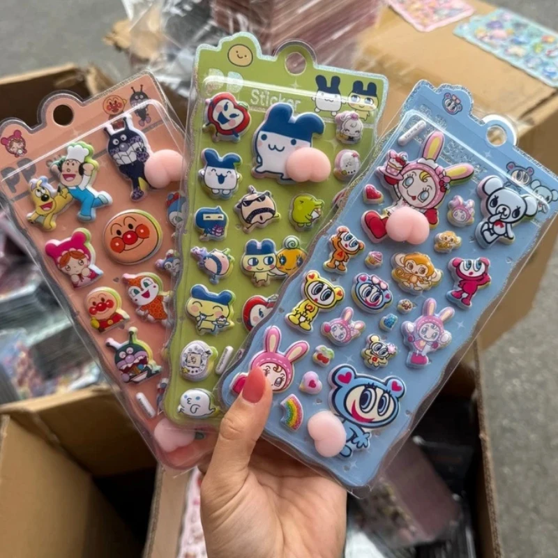 

40pcs Kawaii Tamagotchi Butt Sticker Soft Pinched Buttocks Sticker Decompression 3d Bubble Sticker Phone Case Decor Gifts