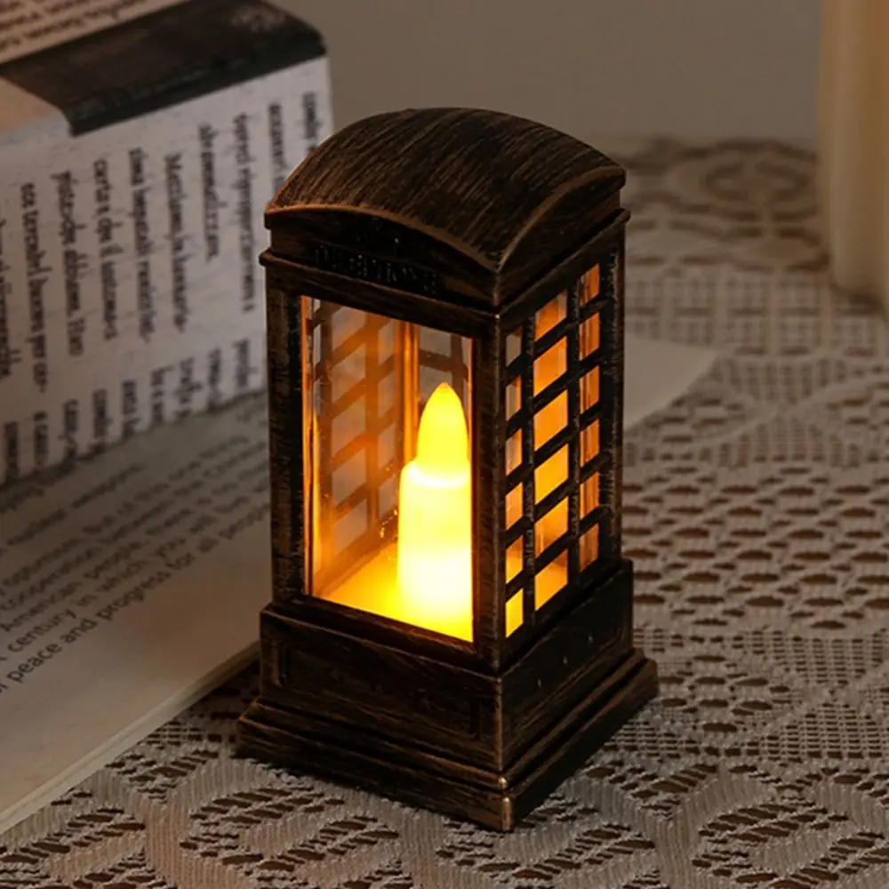 Retro LED Candle Light Flameless Creative Halloween Decor Light European Style Smokeless Mini Christmas Ornaments Party Supplies