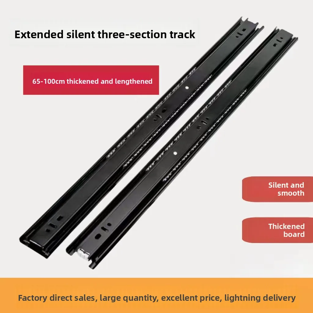 Three Section Heavy Duty Drawer Slides In Cold Rolled Steel Silent Ball Bearings Long Extension Lengths From To Cm Wardrobe