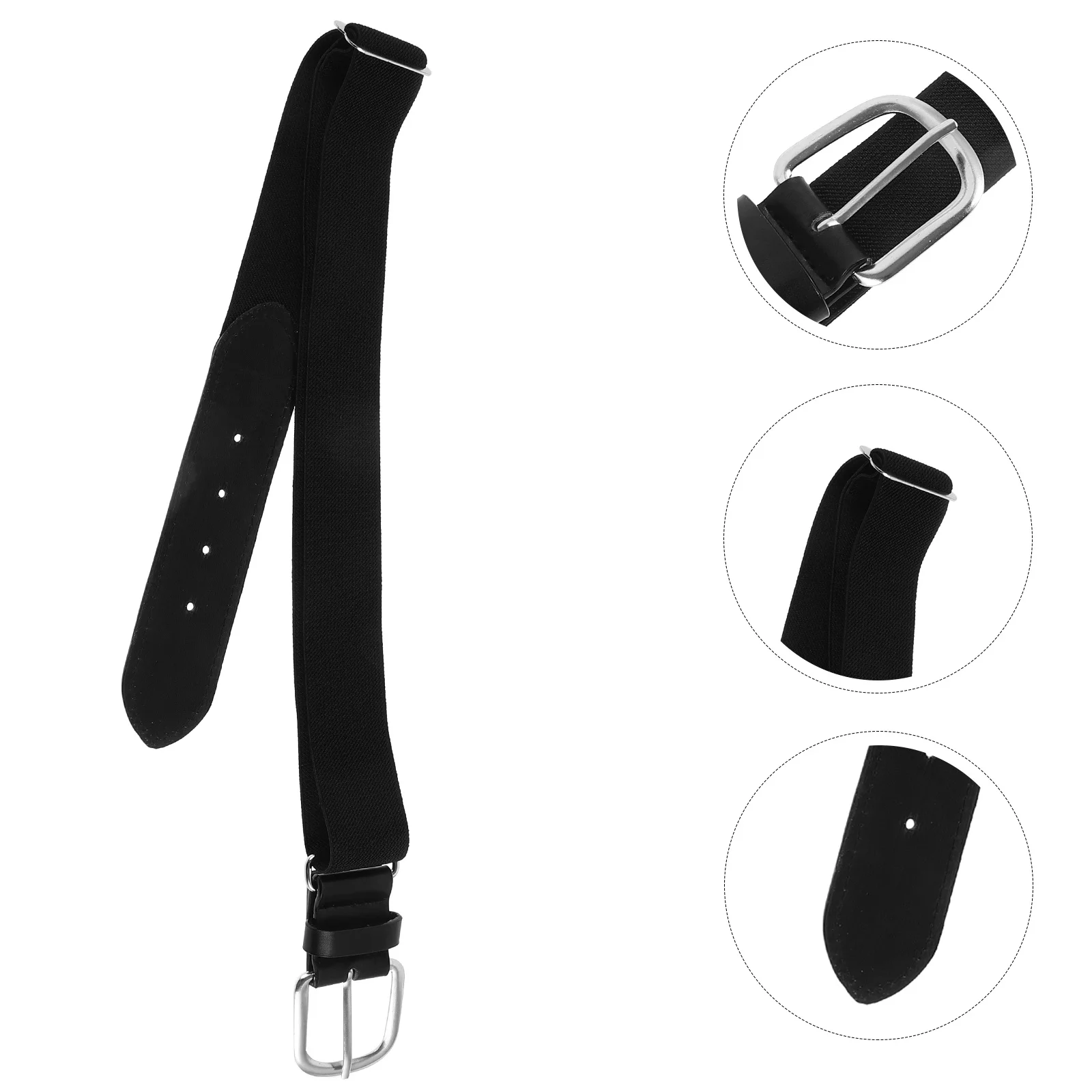 

Youth Adjustable Black Elastic Baseball Belt Wear-Resistant Softball Sports Waist Belt Nylon PU Zinc Alloy Material