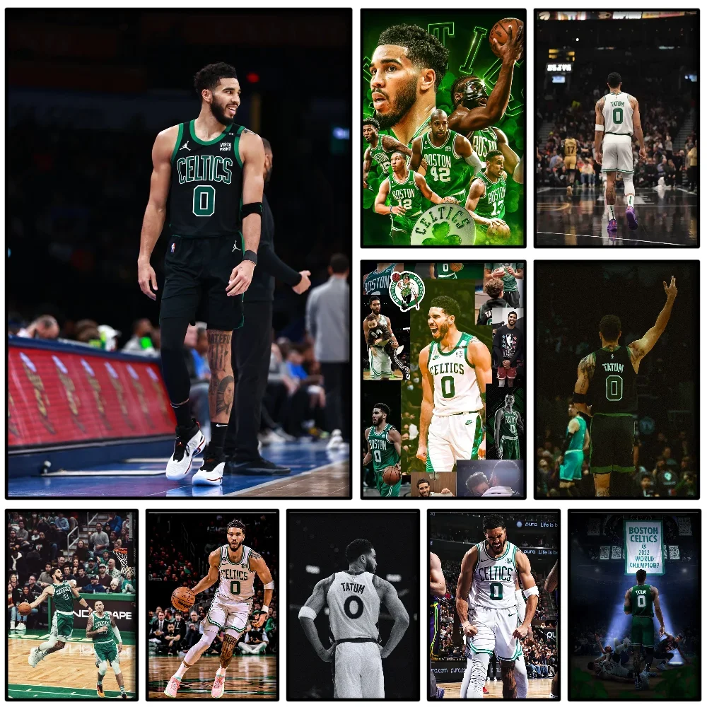 1PC Basketball Player J-Jayson Tatum Poster Self-adhesive Art Waterproof Paper Sticker Coffee House